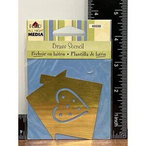 Brass Stencil Heart & Home Shaped By Plaid All Night Media 46698